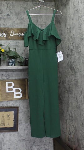 RACHEL by  Rachel Roy Womens Greener Off the Shoulder Ruffle Jumpsuit Green XS