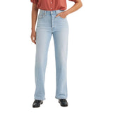 Levi's Womens Ribcage Straight Full Length Jeans Button Fly All Alone Blue 24x32