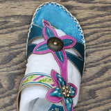 Elite by Conkys Womens Block Heel Elite Poppy Mules Turquoise Blue 7M