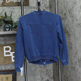 Cat & Jack Girls Varsity Denim Jacket 90440683 Medium Wash Blue XL