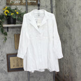 Raviya Cotton Eyelet Button-Front Cover Up Dress 76323X White 1X