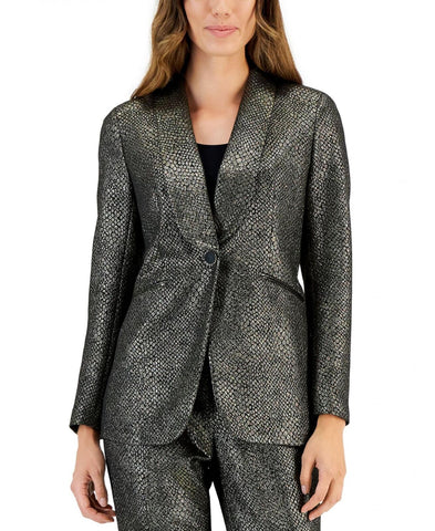 Kasper Women's Metallic Shimmer Jacquard Shawl-Collar Jacket 10855533