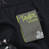 Taylor Womens Smocked Below Knee Floral Midi Dress 3039L Black Multi 18W