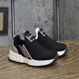 Dkny Kids Toddler Girls Maddie Stripe Slip-on Padded Sneakers Black/Pink 5T