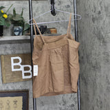 State Of Day 2-Pc. Sleeveless Pajama Set Linen Blend Natural Umber Brown L