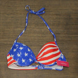 Xhilaration Juniors' Push-Up Reversible Bikini Top AFU85T Blue / Red / White L