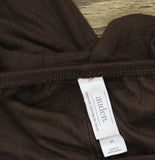 Auden Womens Variegated Ribbed Knit Elastic Waistband Pajama Pants Dark Brown S