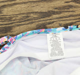Swim Solutions Ruffle-Tiered Picasso Terrazzo Tankini Swim Top Blue Multi 18