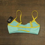 Kate Spade Womens Contrast-Trim Bralette Bikini Top Low Tide Blue S