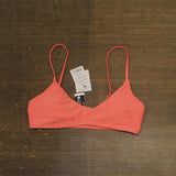 Cotton On Womens Super Scoop-Neck Bikini Swim Top 6338112-19 Pink Jacquard S
