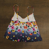 Anne Cole Floral Gradient Triangle Tankini Top Swim Gradient Floral Blue Multi S