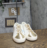 A New Day Womens Maddison Sneakers with Memory Foam Insole White / Gold 7.5M