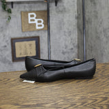 A New Day Valentina Pointed Toe Buckle Ballet Flats 94462477 Black 6M