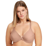 Glamorise Plus Size Front-Closure Smoothing Wonderwire Bra Cappuccino Brown 34C
