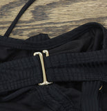 Salt + Cove Trendy Ribbed Cutout One-Piece Swimsuit CWP22184 Rich Black 0X