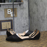 Journee Collection Reba Buckle Pointed Toe Ballet Flats REBA-WD Black 7.5W