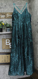 BCX Trendy Plus Size Strappy Embroidered Sleeveless Gown Emerald Green 16W