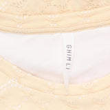 Ghimli Womens Lined Crochet Knit Blouse Shirt Top Off White See Measurements