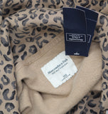 Abercrombie & Fitch A&F Collection Open Front Cardigan Sweater Cheetah Brown 2XS