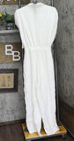 ELLA Rafaella Womens Plus Size Linen Blend Sleeveless Jumpsuit White 1X