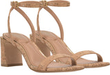 Vince Camuto Hamda Ankle Strap High Heel Sandals Natural Brown / Gold 8.5M