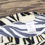 Michael Michael Kors Womens Zebra-Print Pareo Cover Up Wrap Black / Gold M/L