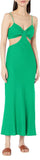 Nia Womens Spaghetti Strap Chamomile Dress Kelly Green M
