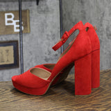 Sun + Stone Womens Reemaa Platform Sandals Open Toe Micro Suede Red 12M