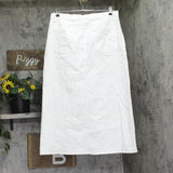 Eileen Fisher Womens Maxi Full Length Straight Skirt A-Line Denim White L