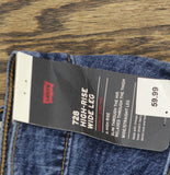 Levi's Womens 728 High Rise Zip Fly Wide Leg Jeans 94417114 Blue 32X32