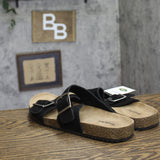 Goodfellow & Co Mens Saul Suede Two Band Sandals Cork 94809739 Black 11