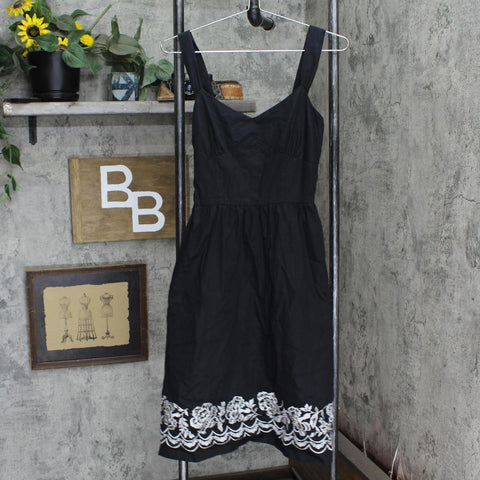 Ann Taylor Loft Womens Lined Sleeveless Embroidered Dress 16675190fa4fc9 Black 2