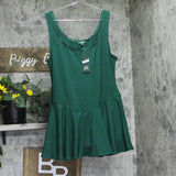 Wild Fable Lace Drop Waist Mini Skater Dress with Built-In Briefs Green L
