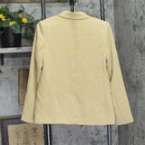 A New Day Signature Crepe Notch-Collar Button-Front Slim Fit Blazer Tan Brown XS