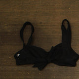 Salt + Cove Juniors Center-Ruched V-Neck Bikini Swim Top SC251007BT Black XS