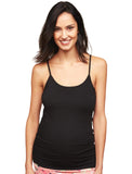 Motherhood Maternity Womens Maternity Scoop Neck Cami Tank Top Shirt Black L