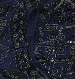 Adrianna Papell Size Beaded Sleeveless Wide Leg Jumpsuit Light Navy Blue 16W