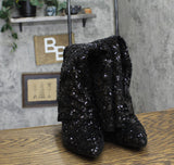 A New Day Womens Abba Sequin Foldover Tall Boots 91636693 Black 9M