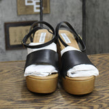 Steve Madden Women's Welsh Heeled Sandal WELS01S1 Black Leather 10M