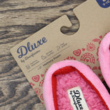 Dluxe By Dearfoams Womens Hello Love Slide Slippers 92285261 Pink L (9-10)