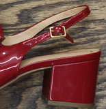 A New Day Womens Square Toe Mary Jane Memory Foam Insole Block Heels Red 6M