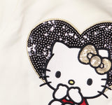 Hello Kitty Girls Lined A-Line Sheath Dress with Faux Fur Collar Off White 3T