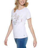 Karl Lagerfeld Paris Womens Necklace Graphic T-Shirt L2WHA011