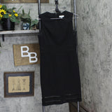Calvin Klein Womens Sleeveless Sheath with Illusion Hem Dress CT9C15U6 Black 10P