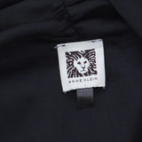 Anne Klein Womens V-Neck Large Neck Tie Woven Blouse Shirt Top Black 14