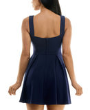 B. Darlin Juniors Sleeveless Pleated A-Line Dress Navy Blue 11/12