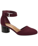 Style & Co. Two Piece Stacked Heel Dress Pumps Berry Microsuede Purple 8.5M