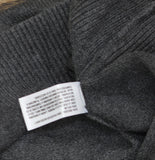 A New Day Sleeve Knit Polo Collar Ribbed Cuff Sweater Dress Dark Heather Gray M