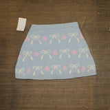 Disney Sweater Knit Skirt with Bow and Flower Pattern KHFII63R-999 Light Blue 4