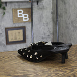 A New Day Womens Katia Heels Satin Teardrop Mules 94663384 Black 9.5M